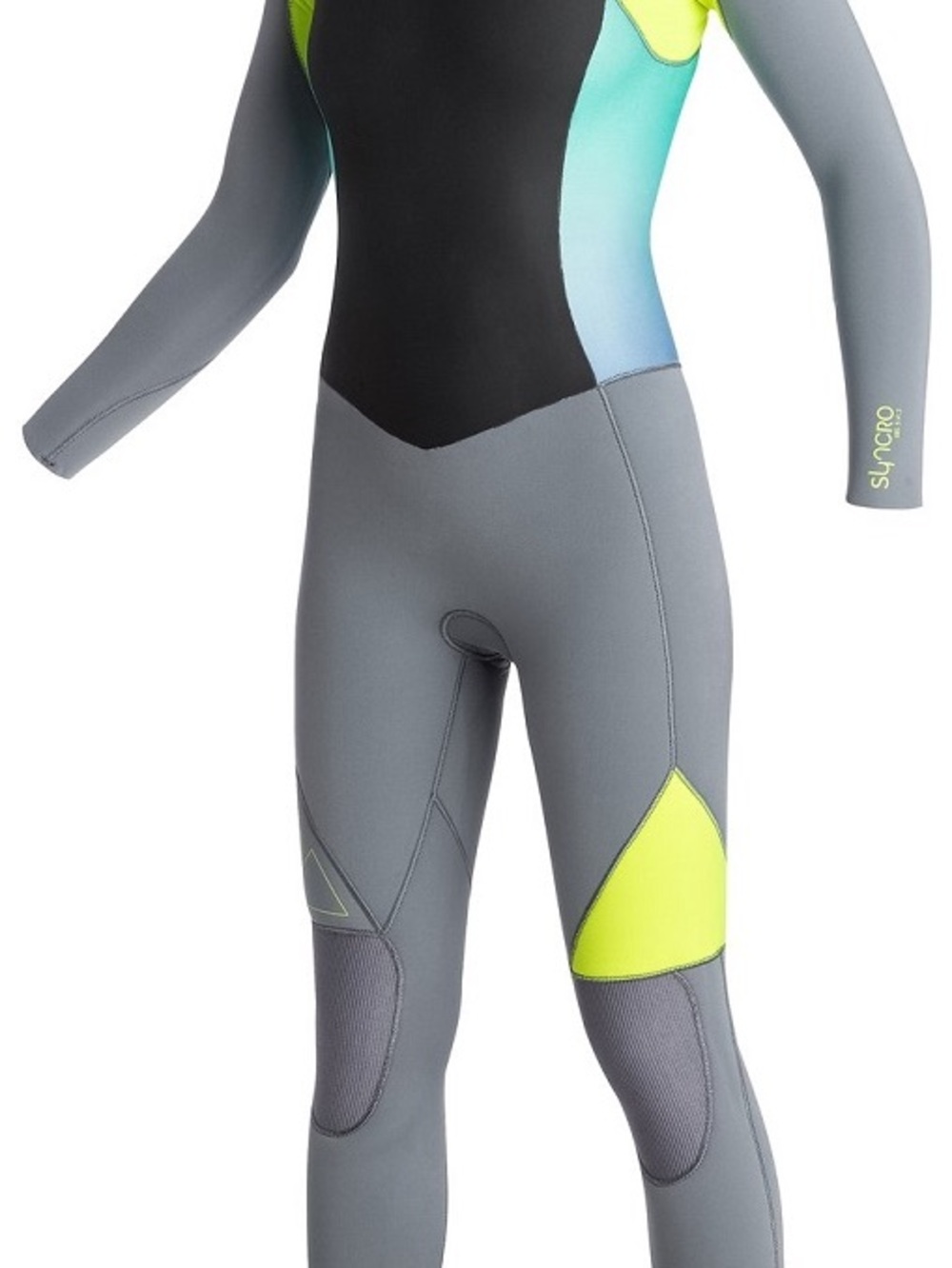 Roxy Women's Gray, Black & Neon Yellow Full Wetsuit